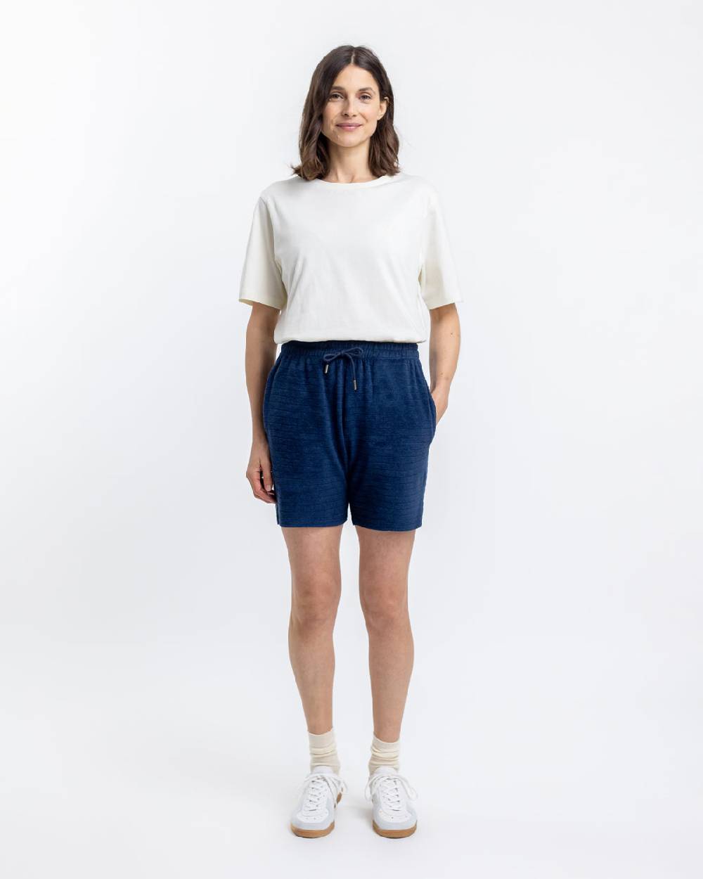Rotholz Frottee Shorts aus Bio-Baumwolle Blau Tägliche Deals