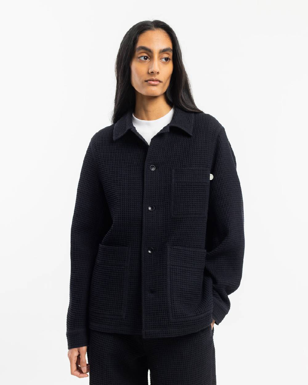 Rotholz Workwear Jacke Waffle Cotton - Schwarz Super Sparpreis
