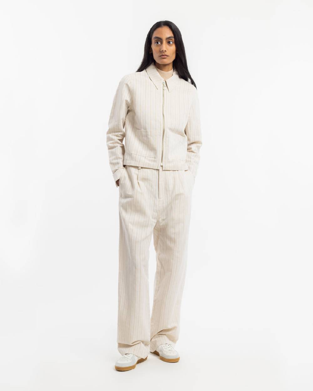 Rotholz Kurze Jacke Leinen Mix - Creme Begrenzte Freigabe
