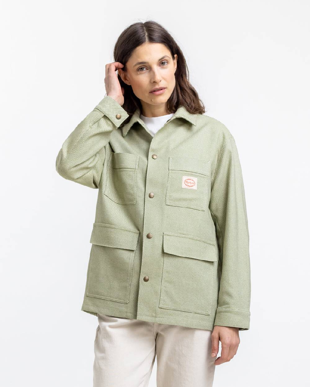 Rotholz Leichte Jacke aus Bio Canvas Grün Kariert Letzte 3 Tage