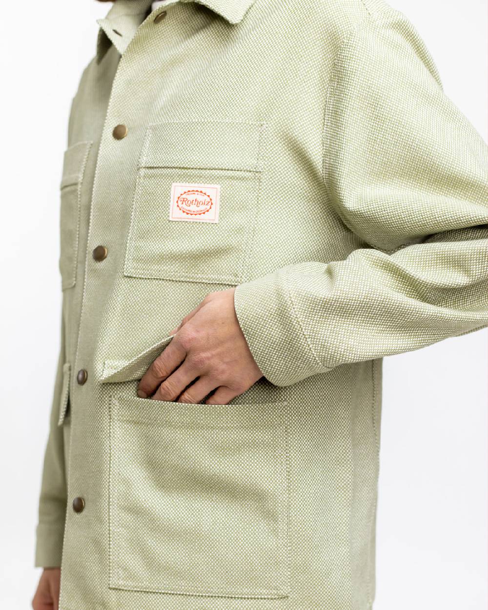 Rotholz Leichte Jacke aus Bio Canvas Grün Kariert Letzte 3 Tage