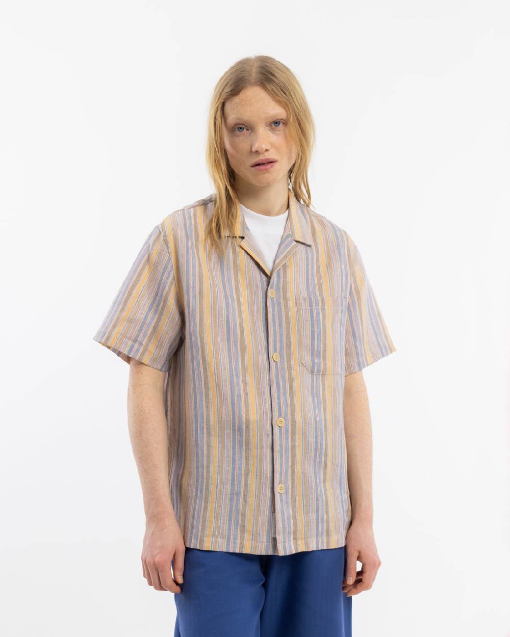 Rotholz Bowling Shirt Leinen Mix - Gestreift Neueste Stile