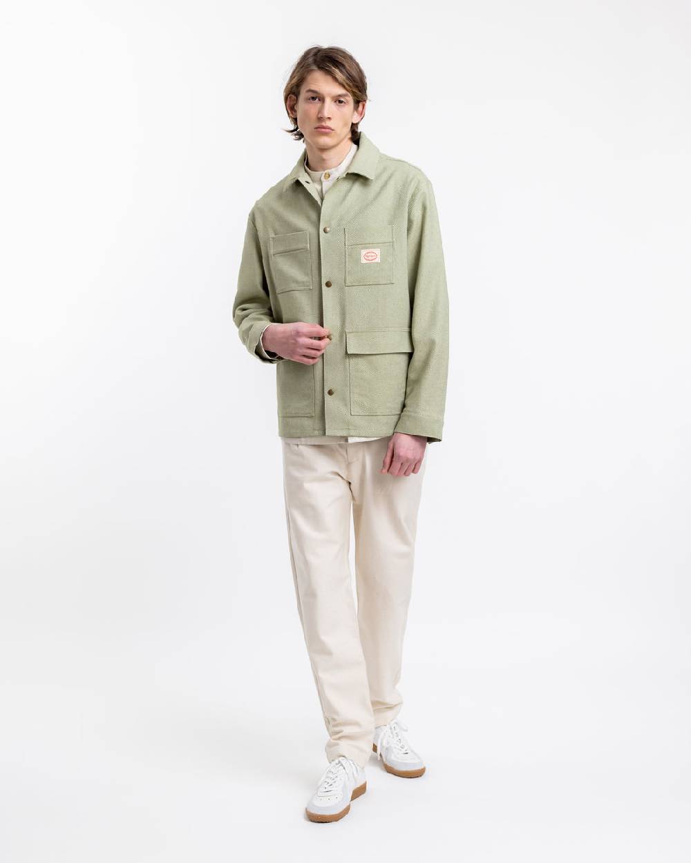 Rotholz Leichte Jacke aus Bio Canvas Grün Kariert Kostenloser Versand international