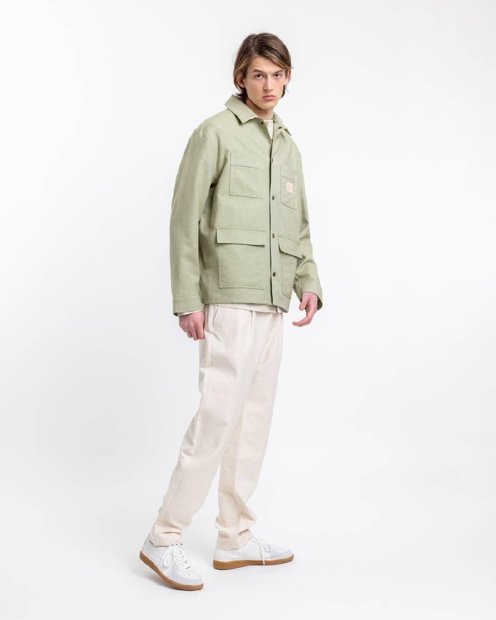 Rotholz Leichte Jacke aus Bio Canvas Grün Kariert Kostenloser Versand international
