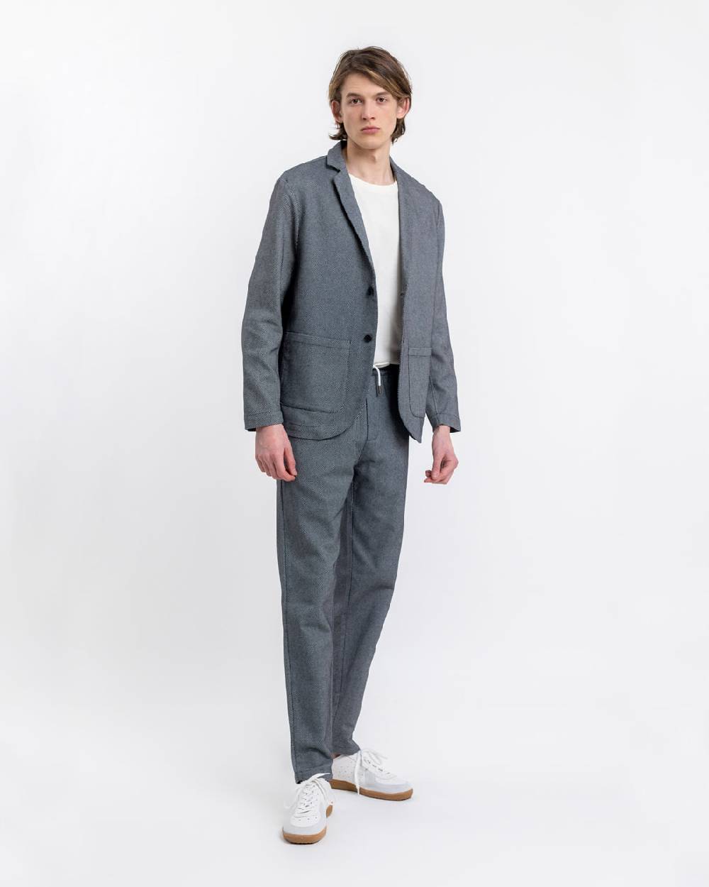 Rotholz Workwear Blazer aus Bio Canvas Schwarz Kariert Fabrikladen