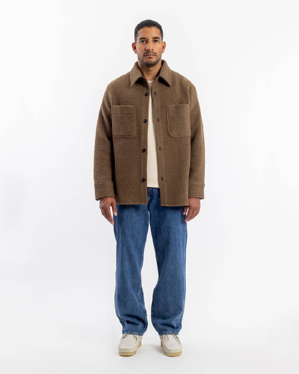 Rotholz Overshirt Bio Wollmischung - Braun Begrenzt auf 3 Tage