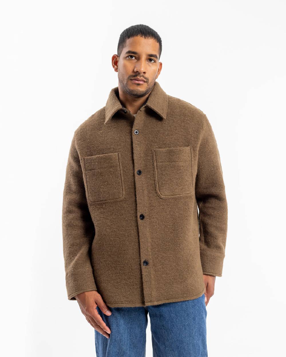 Rotholz Overshirt Bio Wollmischung - Braun Begrenzt auf 3 Tage