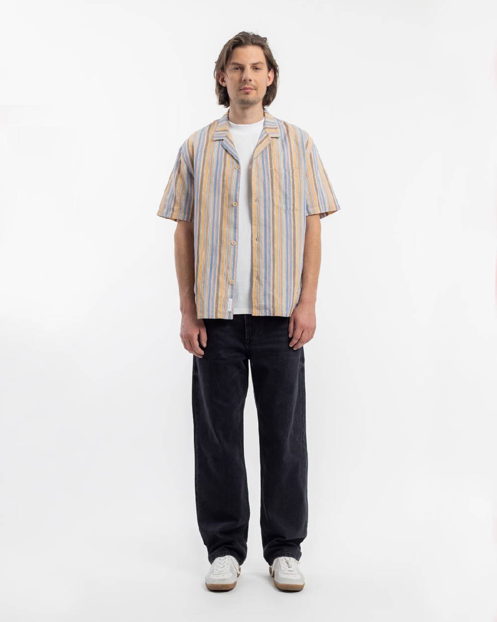 Rotholz Bowling Shirt Leinen Mix - Gestreift Speichern exportieren