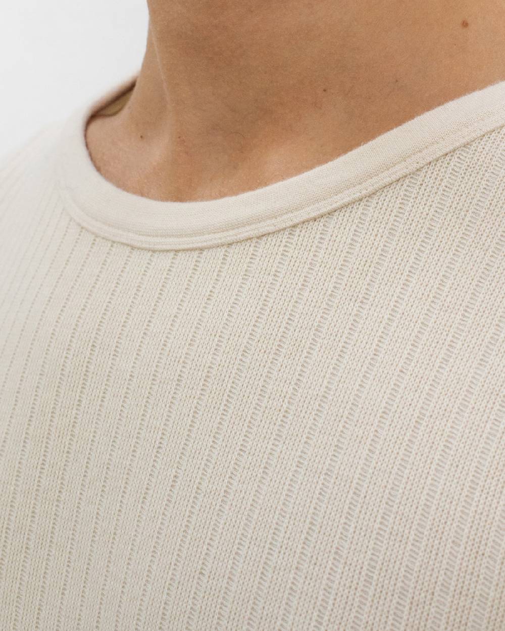 Rotholz Schweres Geripptes T-Shirt Bio Baumwolle - Sand Online Shopping