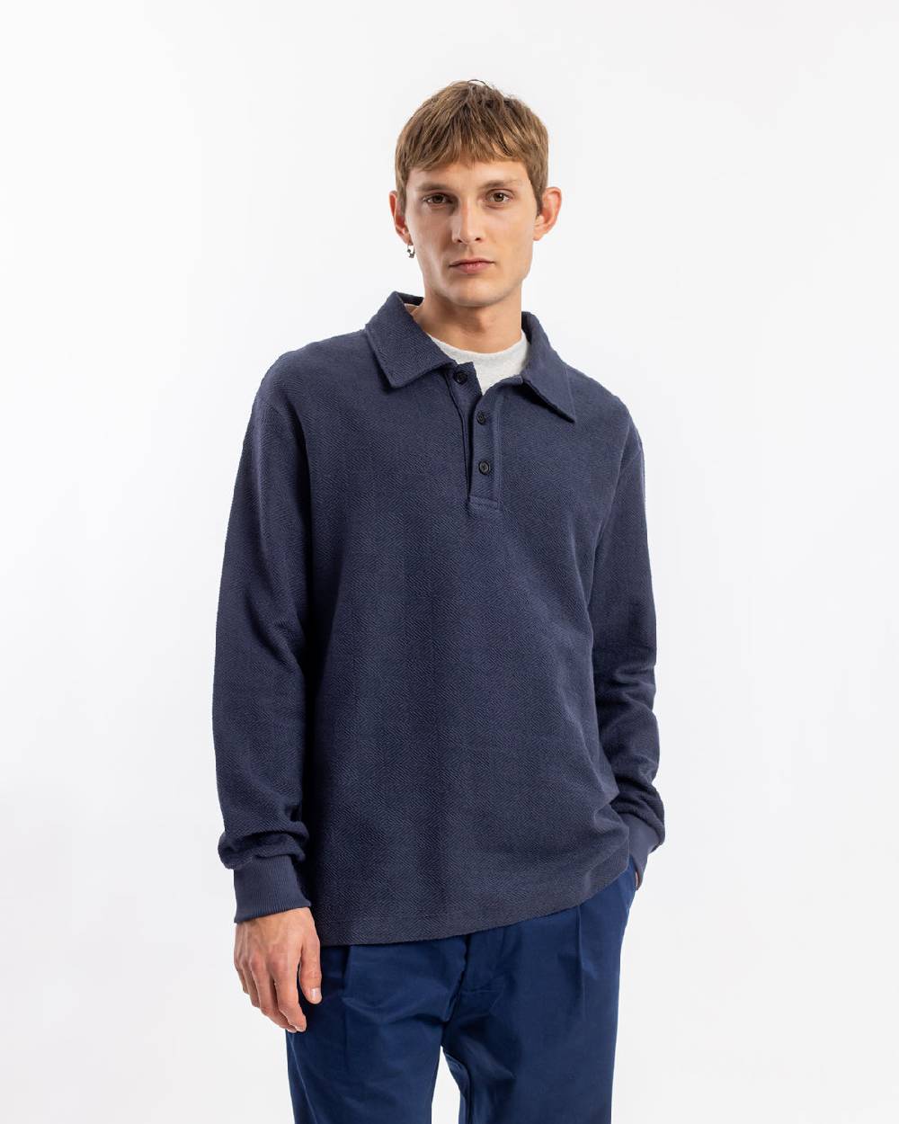 Rotholz Polo Jersey Bio Baumwolle - Dunkelblau Preisnachlass