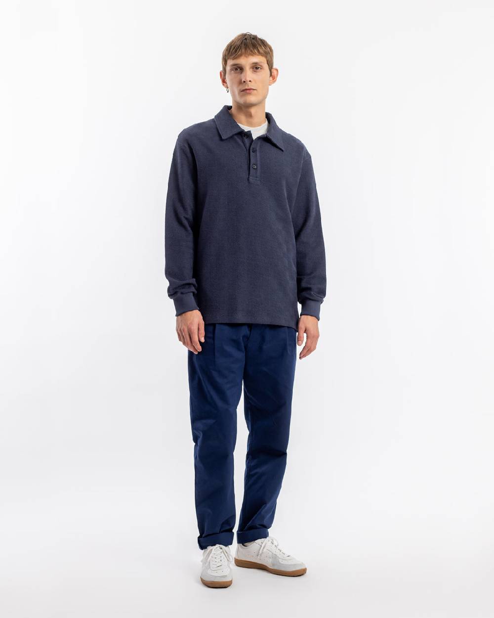 Rotholz Polo Jersey Bio Baumwolle - Dunkelblau Preisnachlass