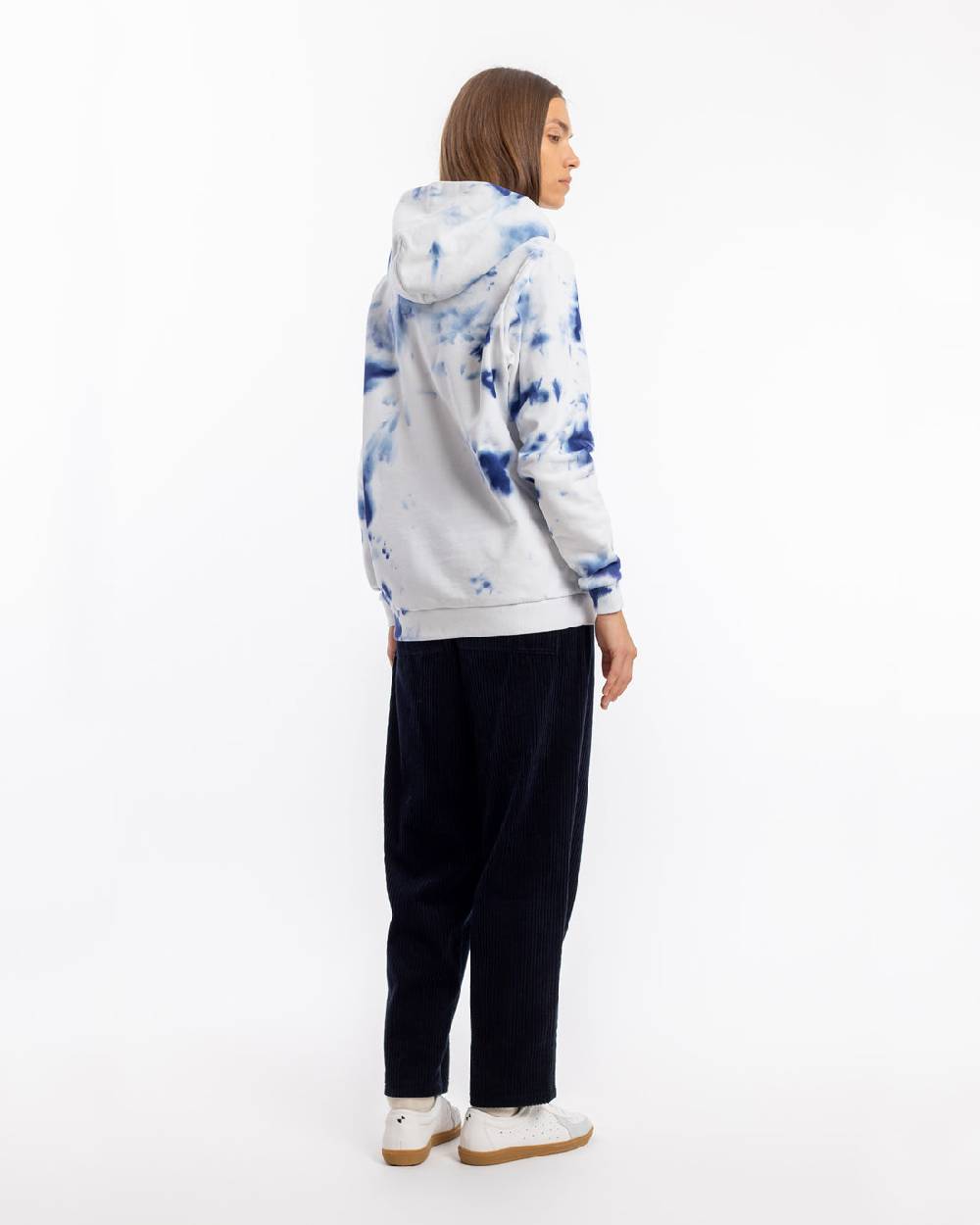 Rotholz Batik Hoodie Bio Baumwolle - Blau/Off-White Bestseller