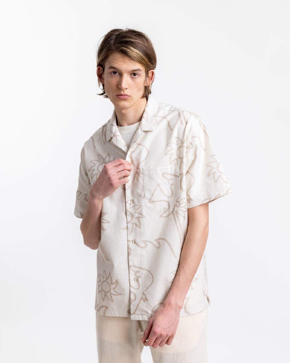 Rotholz Beachside Bowling Hemd Off-White Letzter Tag