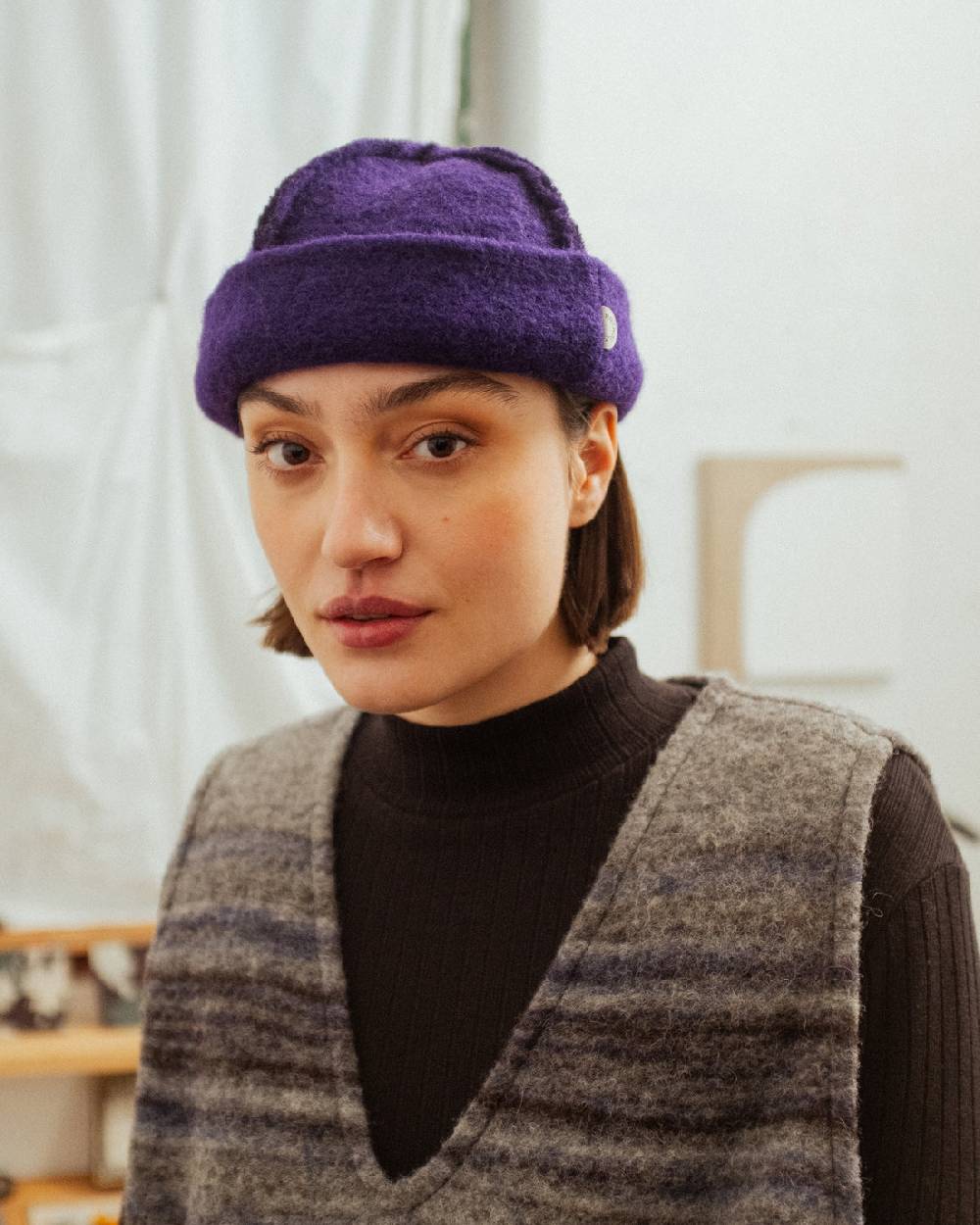 Rotholz Toque Bio Wollmischung - Lila Clearance-Verkauf