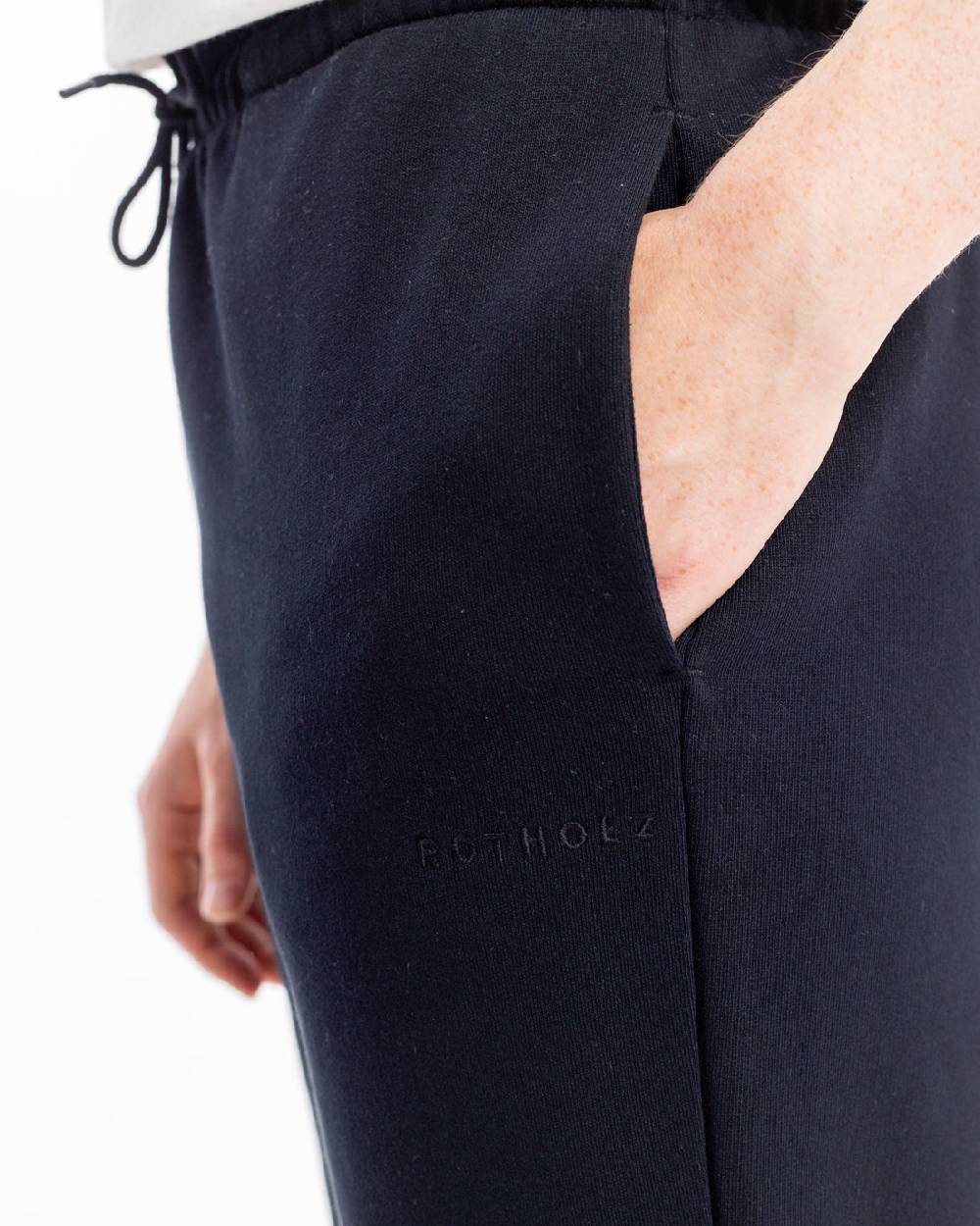 Rotholz Logo Sweatpants Bio Baumwolle - Schwarz Auslauf