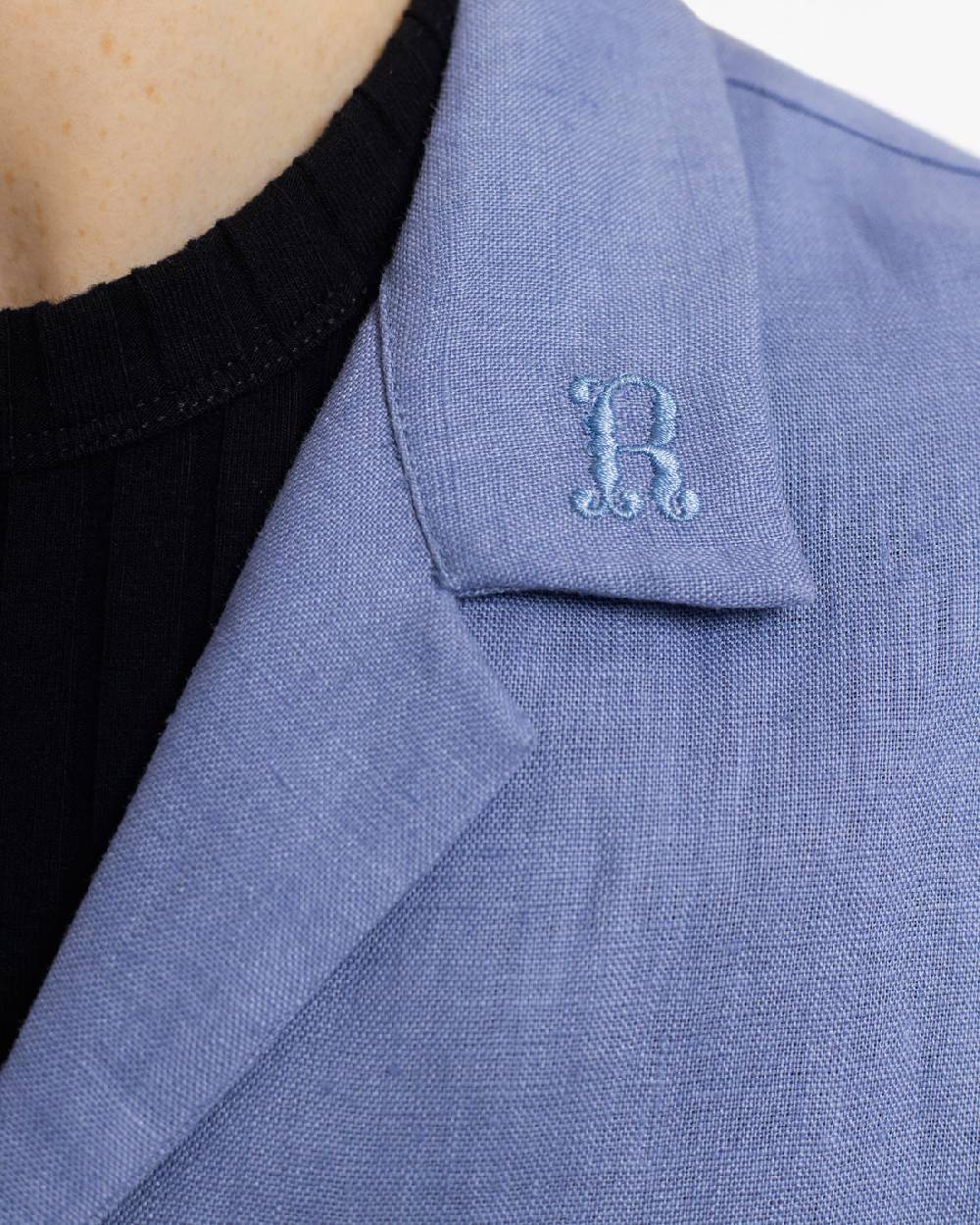 Rotholz Bowling Shirt Leinen Mix - Hellblau Rabatt