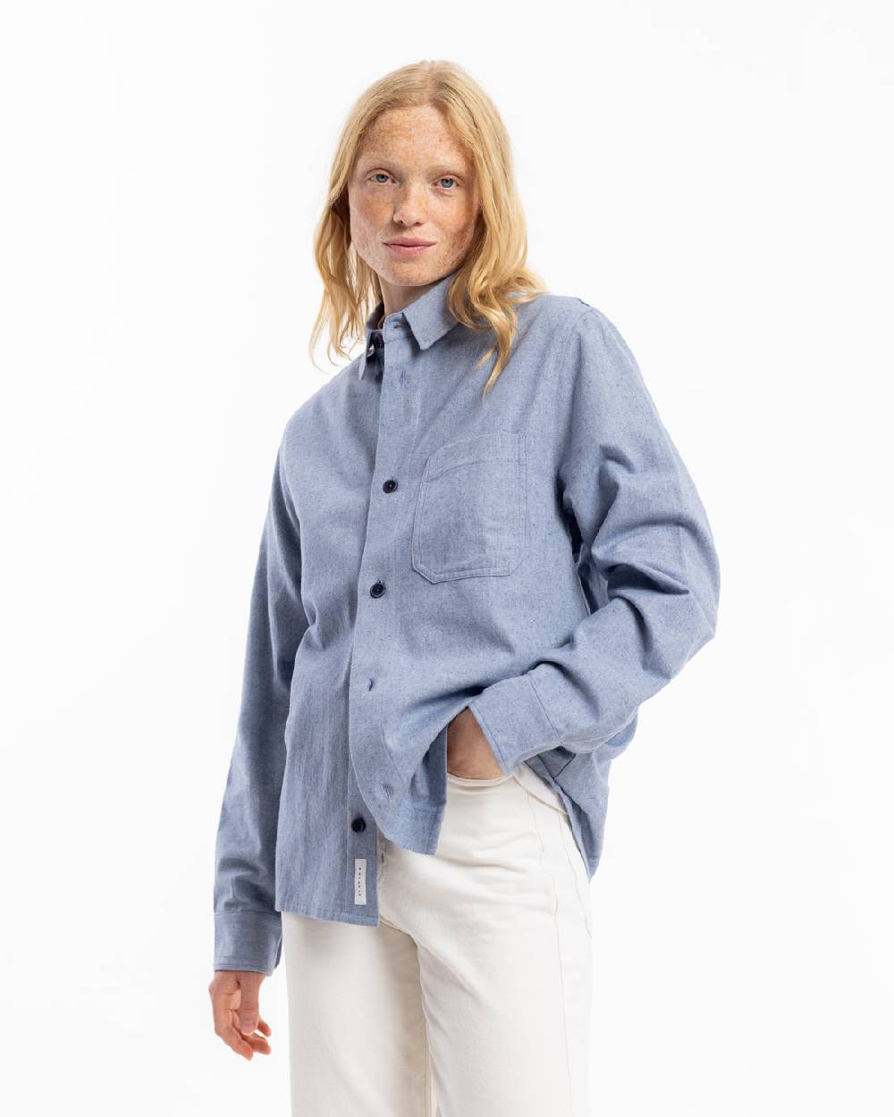 Rotholz Hemd Bio Baumwolle - Denim Blau Großer Ausverkauf