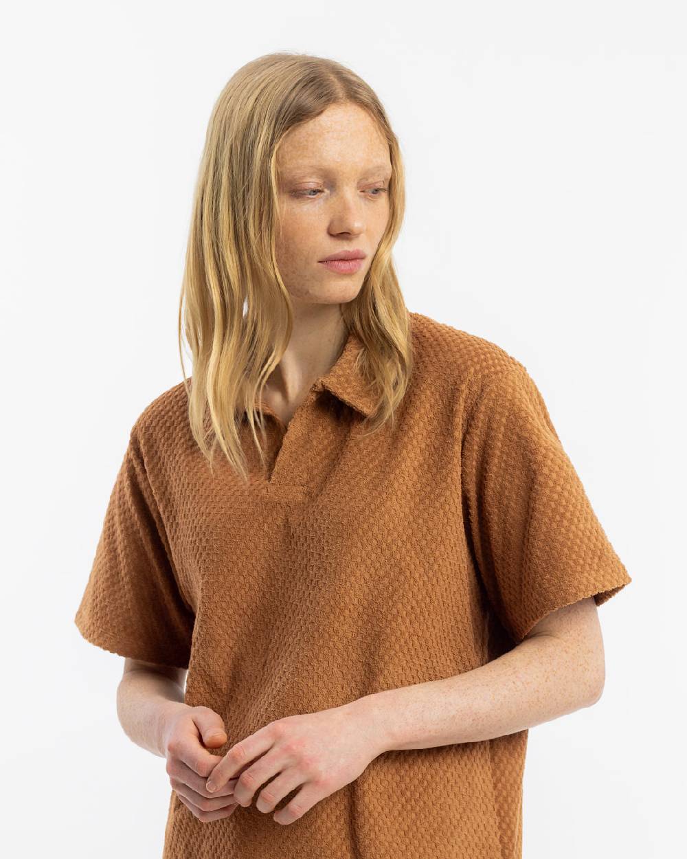 Rotholz Frottee Polo Bio Baumwolle - Karamell Begrenztes Angebot