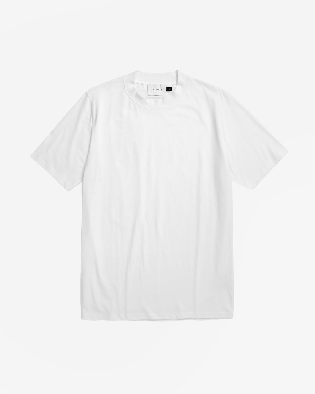 Rotholz Basic T-Shirt mit breitem Kragen Bio Baumwolle - Weiß Lagerräumung