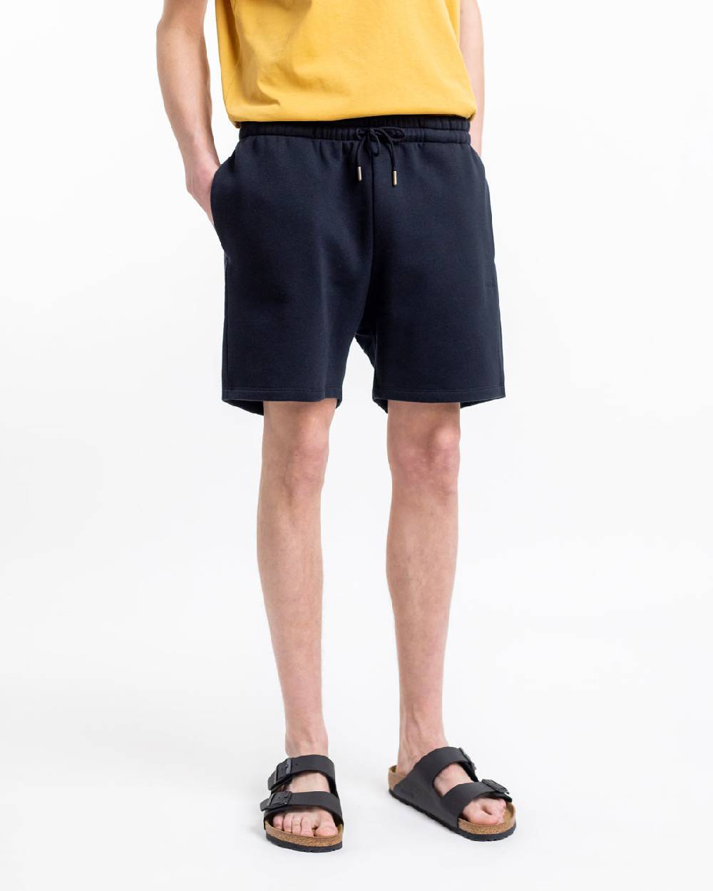 Rotholz Logo Sweatshorts aus Bio-Baumwolle Schwarz Blitzangebot