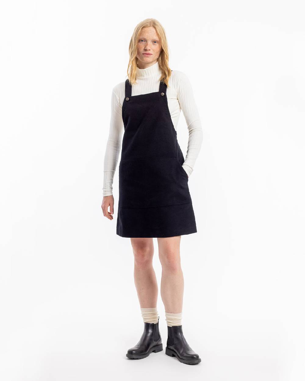 Rotholz Moleskin Latzkleid Bio Baumwolle - Schwarz Tägliche Deals