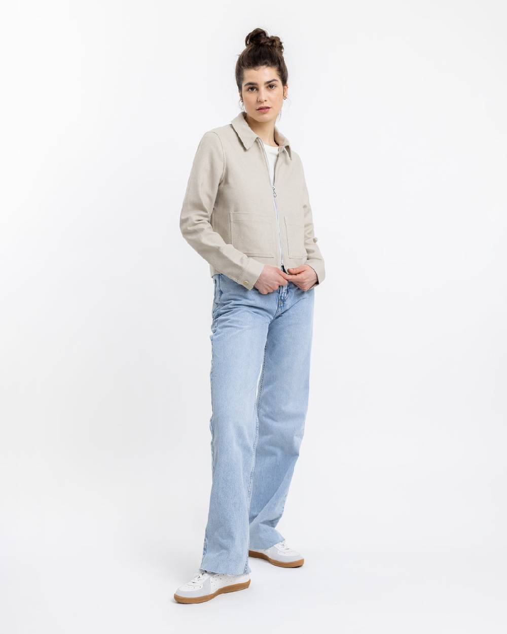 Rotholz Kurze Jacke aus Bio Canvas Beige Kariert Riesige Rabatte