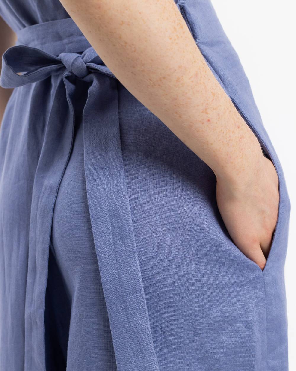 Rotholz Jumpsuit Leinen Mix - Hellblau Begrenzt auf 3 Tage