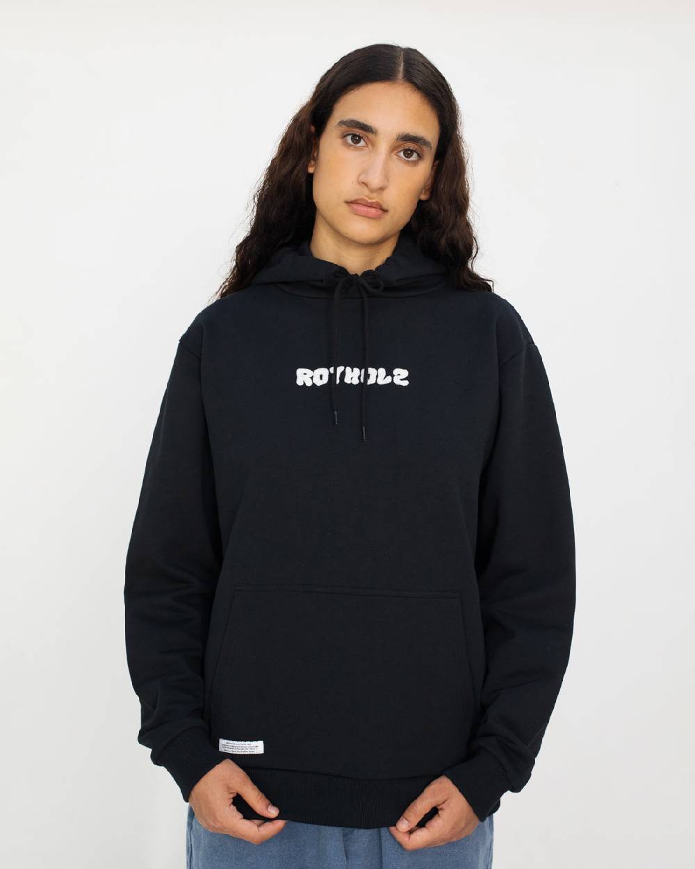 Rotholz Logo Hoodie Bio Baumwolle - Schwarz Online