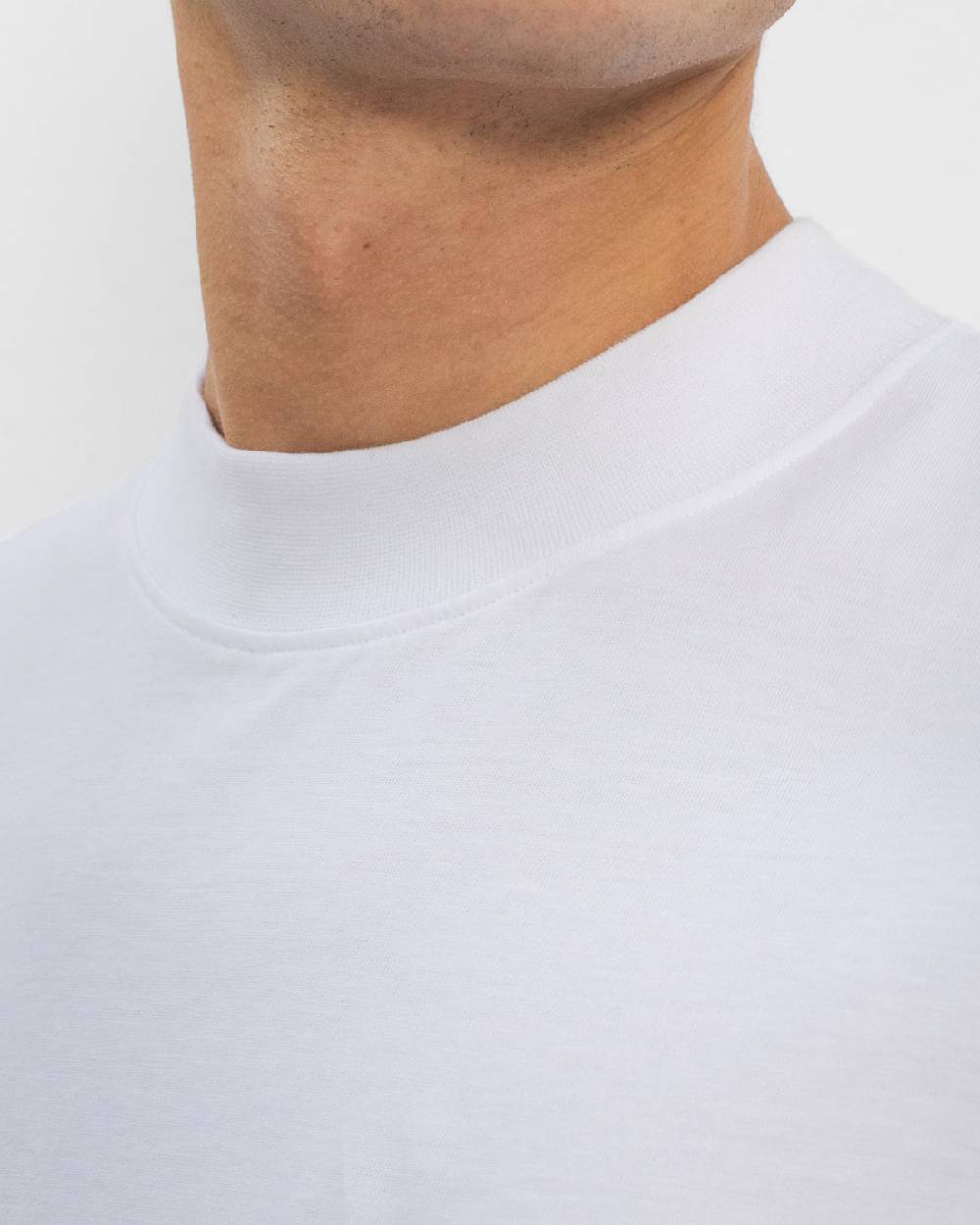 Rotholz Basic T-Shirt mit breitem Kragen Bio Baumwolle - Weiß Limitierter Zeitrabatt
