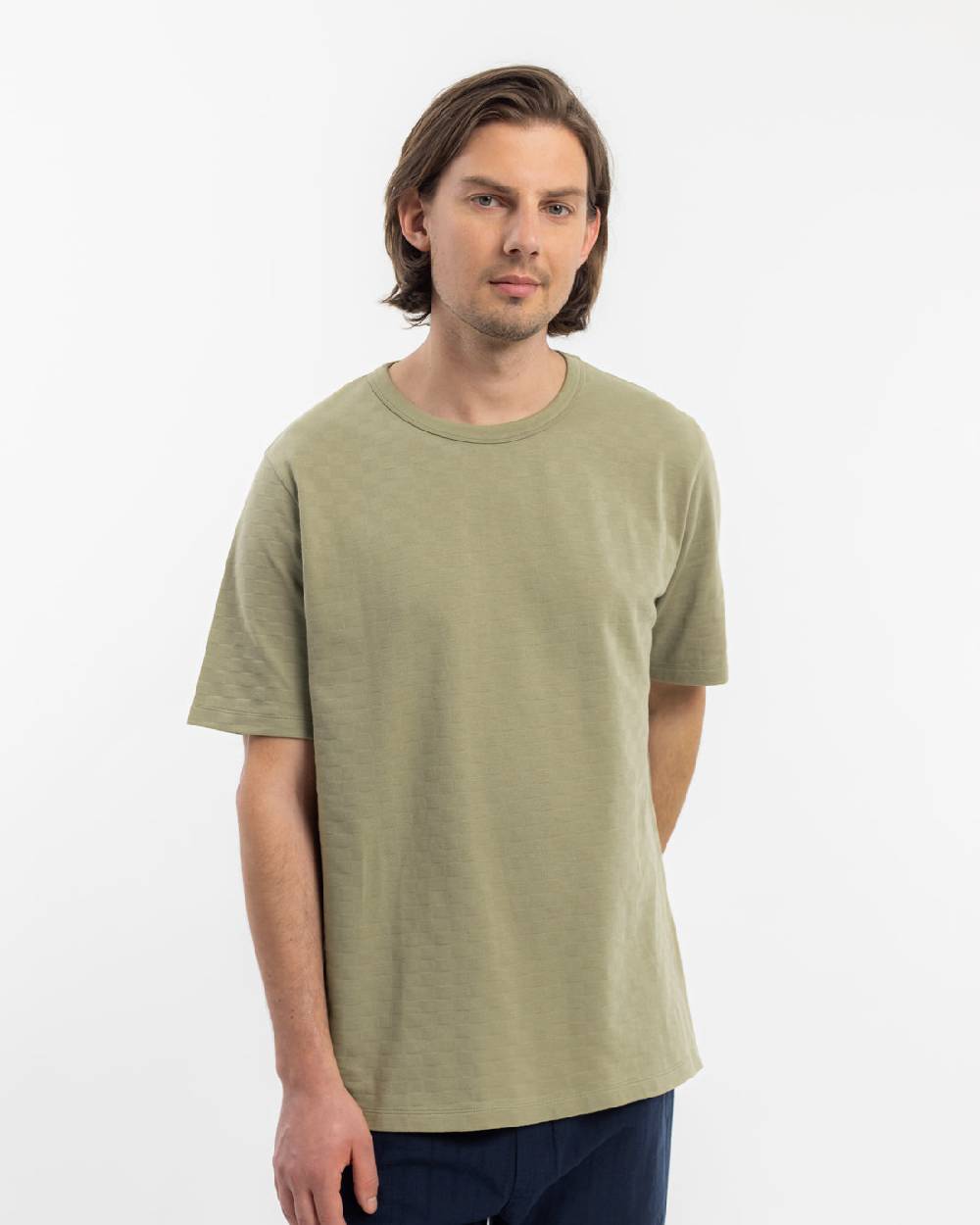 Rotholz Strukturiertes T-Shirt Bio Baumwolle - Grün Günstig kaufen