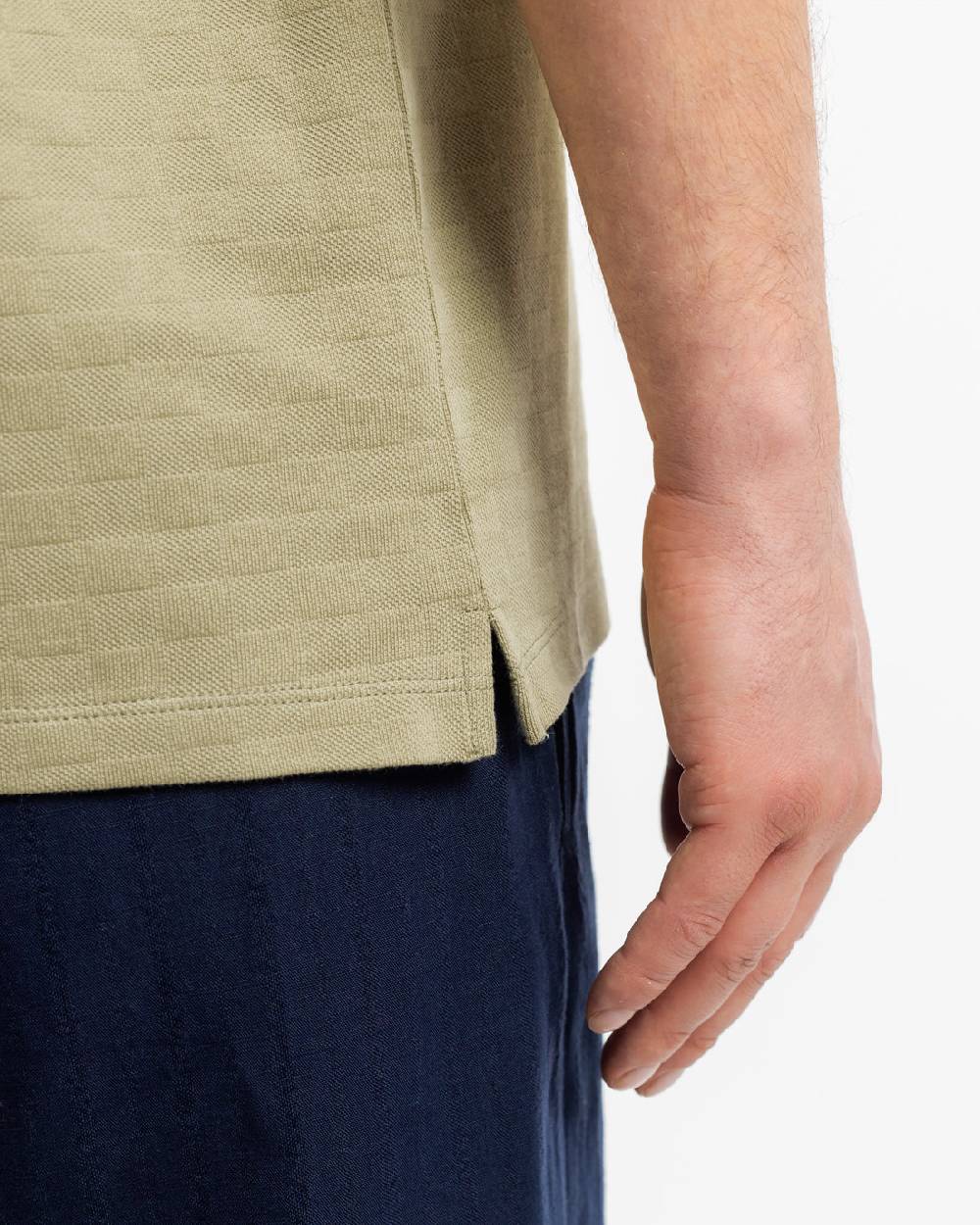 Rotholz Strukturiertes T-Shirt Bio Baumwolle - Grün Günstig kaufen