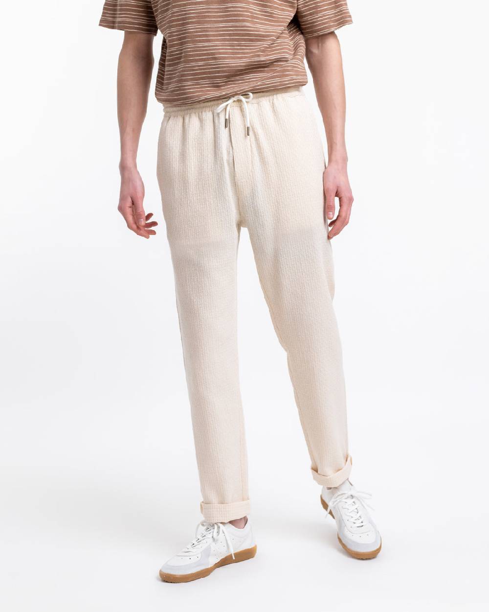 Rotholz Hose aus Strukturierter Bio-Baumwolle Creme Flash Sale