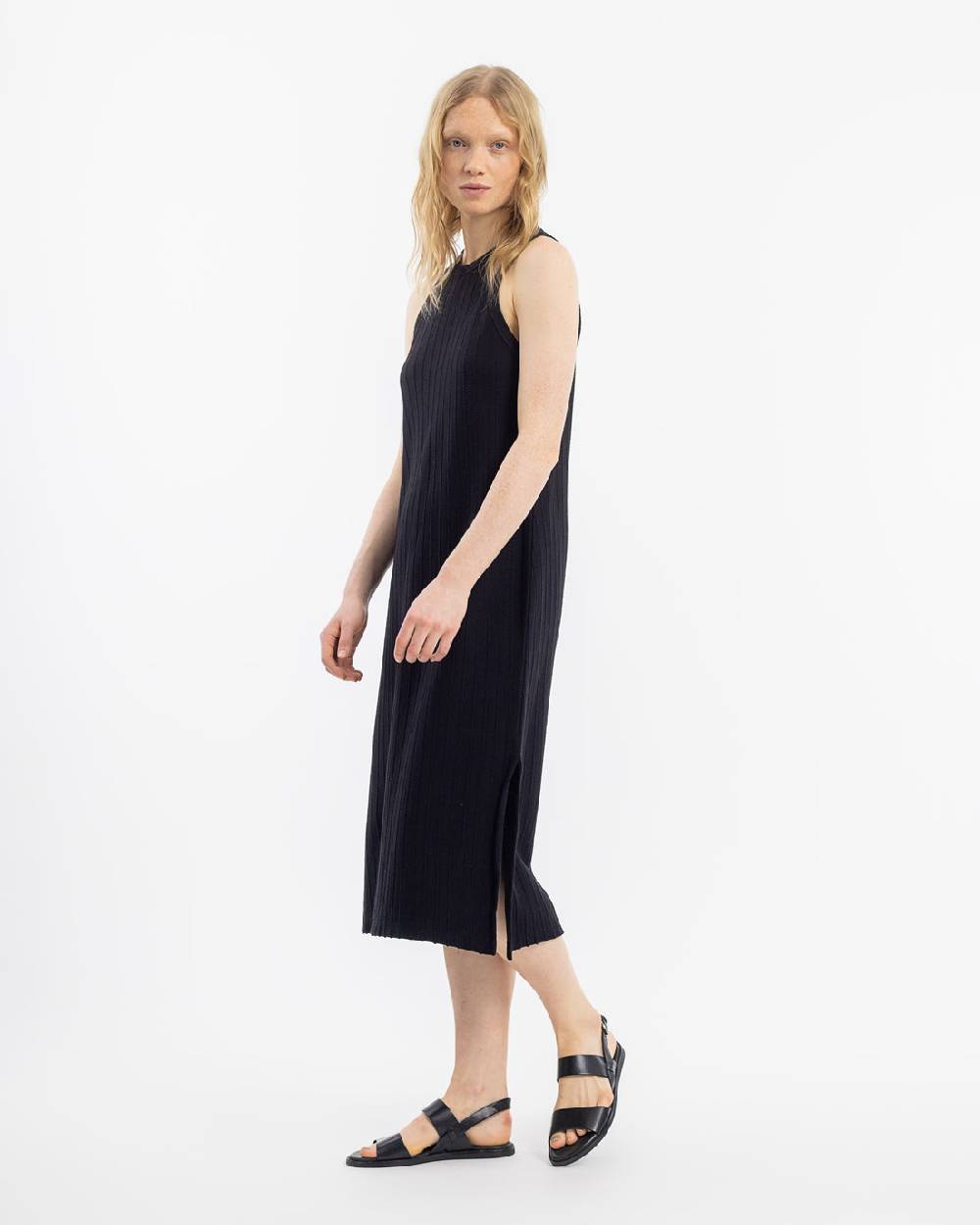 Rotholz Strick Kleid Bio Baumwolle - Schwarz Weihnachtsangebot