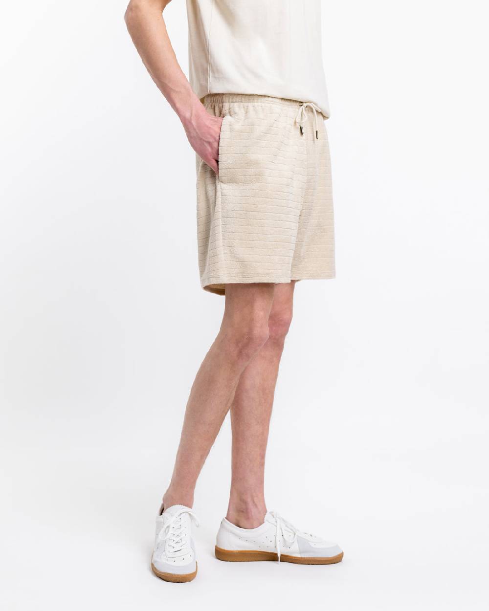Rotholz Frottee Shorts aus Bio-Baumwolle Creme Bestseller
