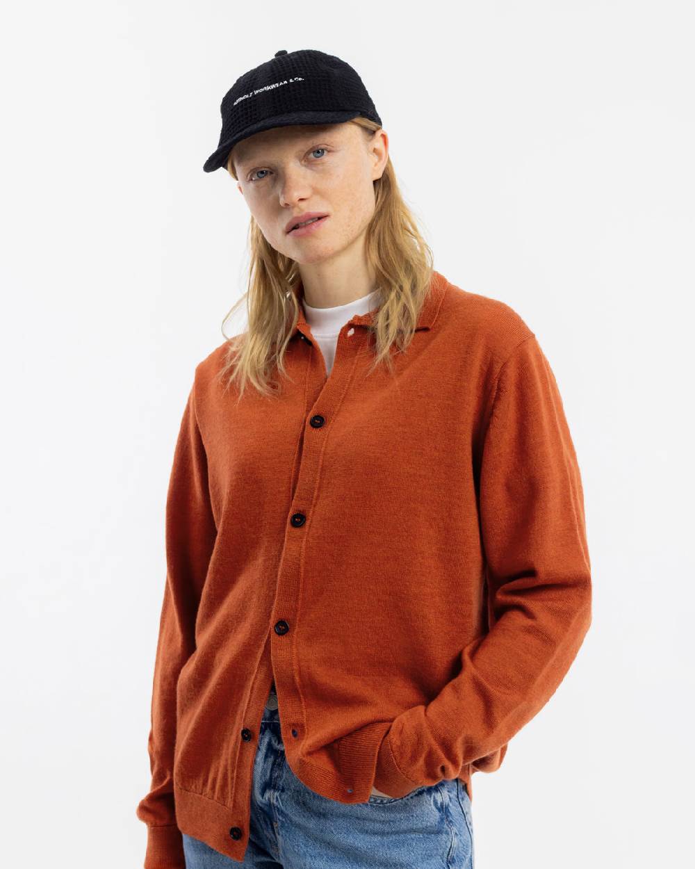 Rotholz Strick Shirt Merinowolle - Rot Super Sparpreis