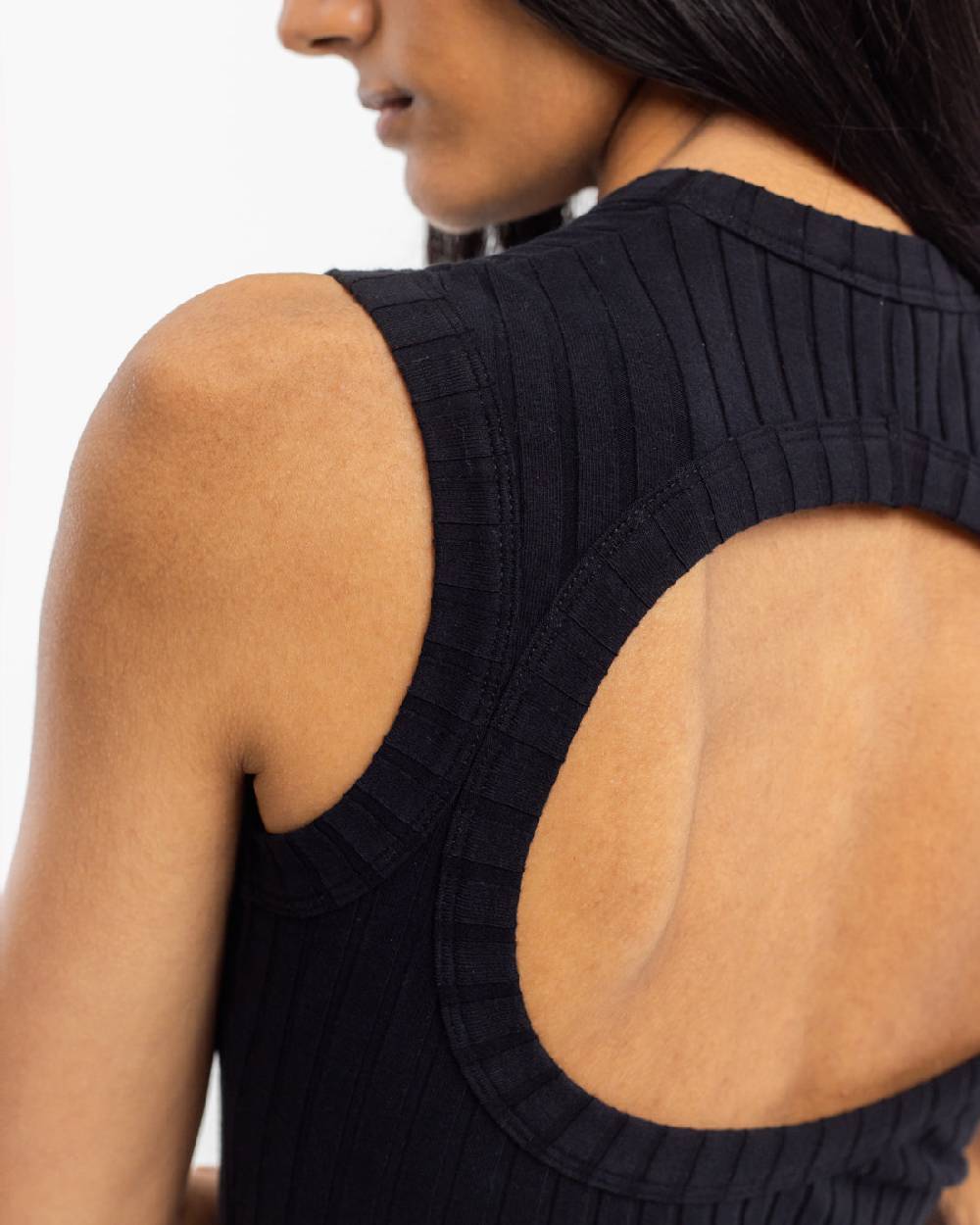 Rotholz Geripptes Kleid Bio Baumwolle - Schwarz Wochenangebot