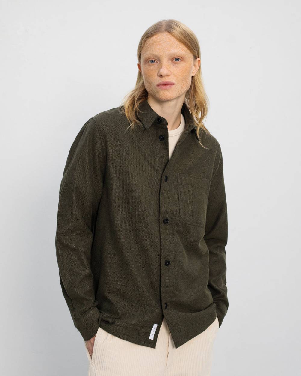 Rotholz Flannel Hemd Bio Baumwolle - Grün Clearance-Verkauf