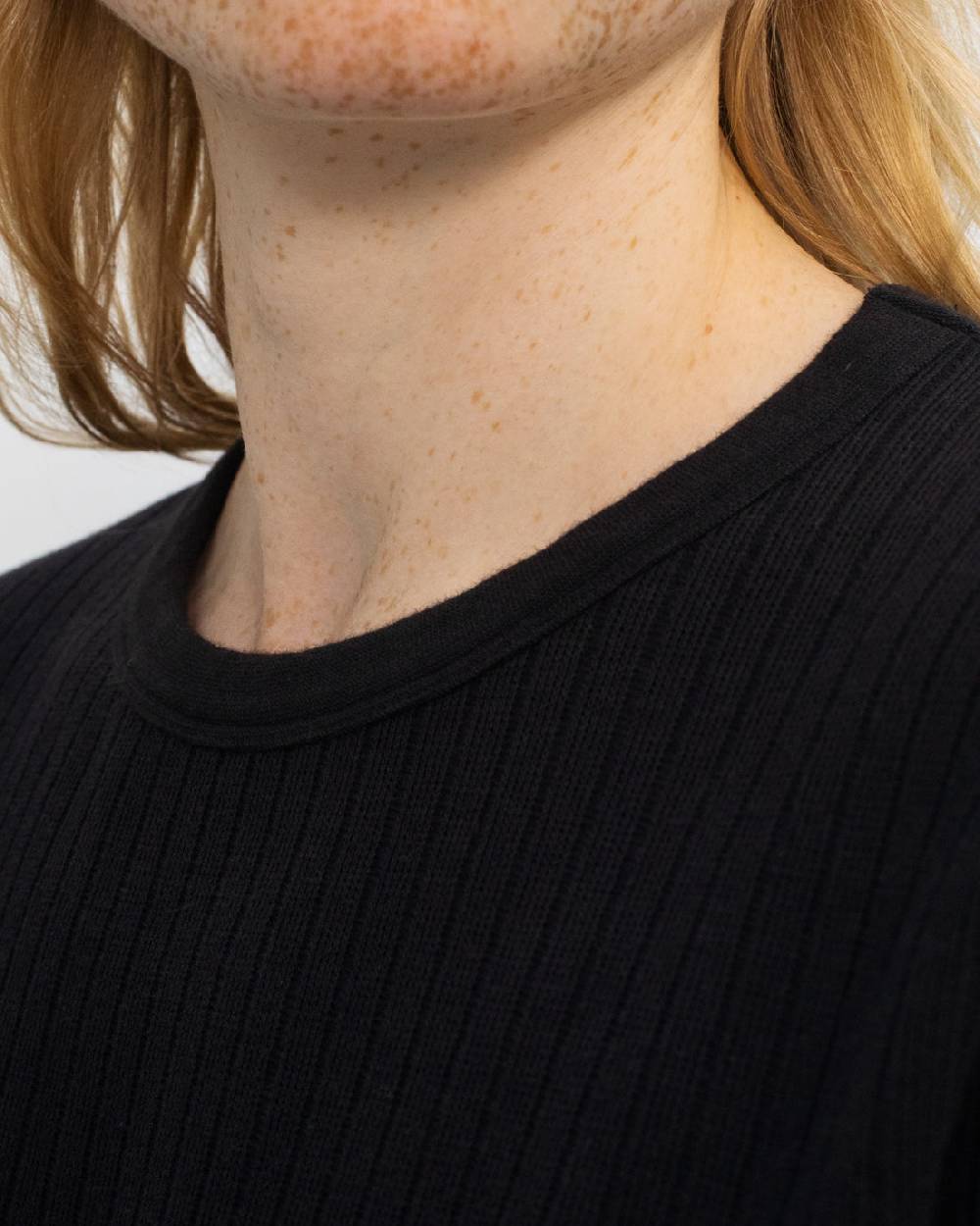 Rotholz Schweres Geripptes T-Shirt Bio Baumwolle - Schwarz Kostenloser Versand international