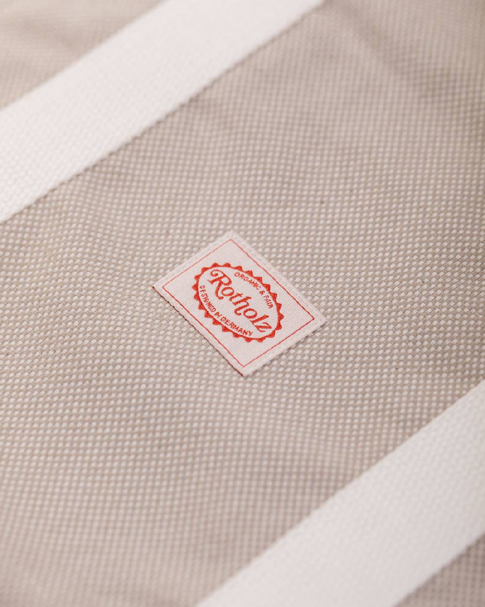Rotholz Weekend Tote Bag aus Bio Canvas Beige Im Verkauf