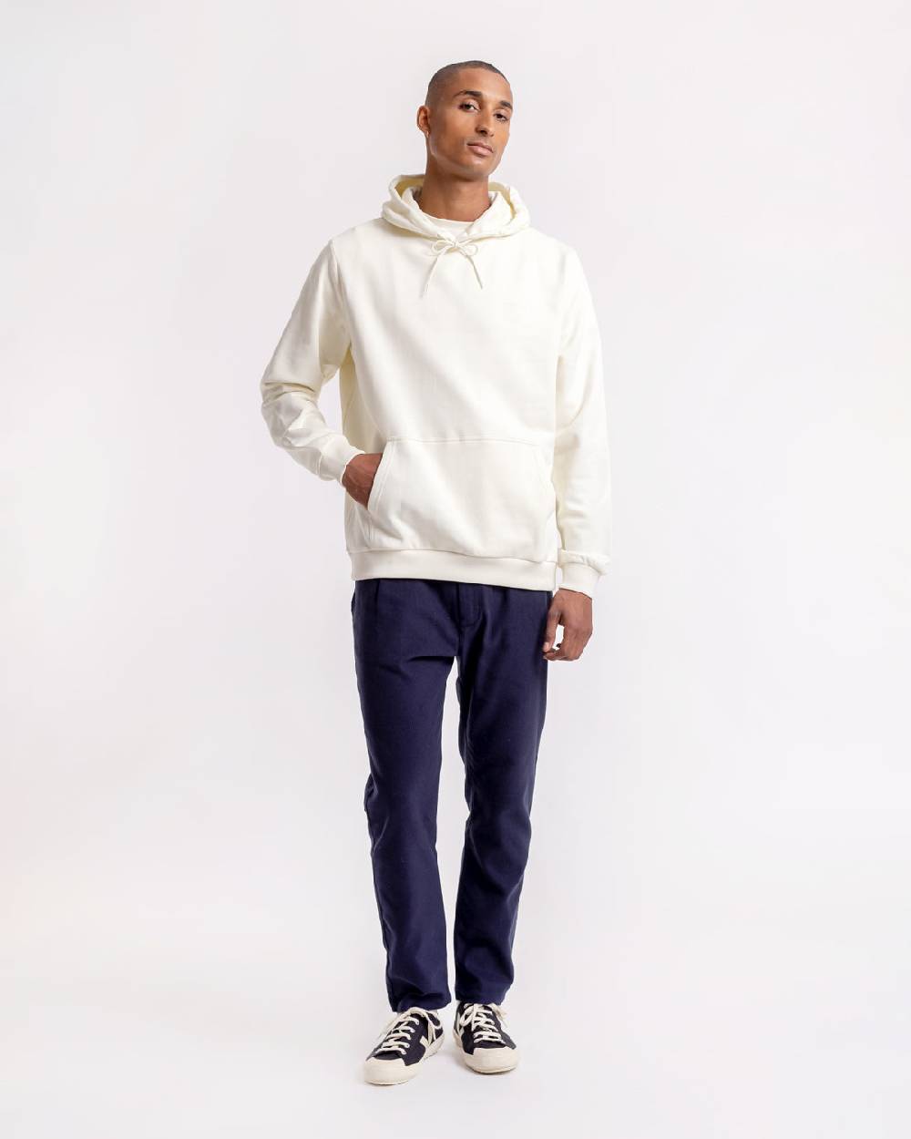 Rotholz Logo Hoodie aus Bio-Baumwolle Weiß zollfrei