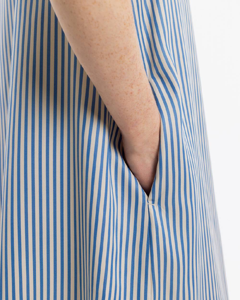 Rotholz Kaftan Kleid Lyocell - Blau Gestreift Verkauf