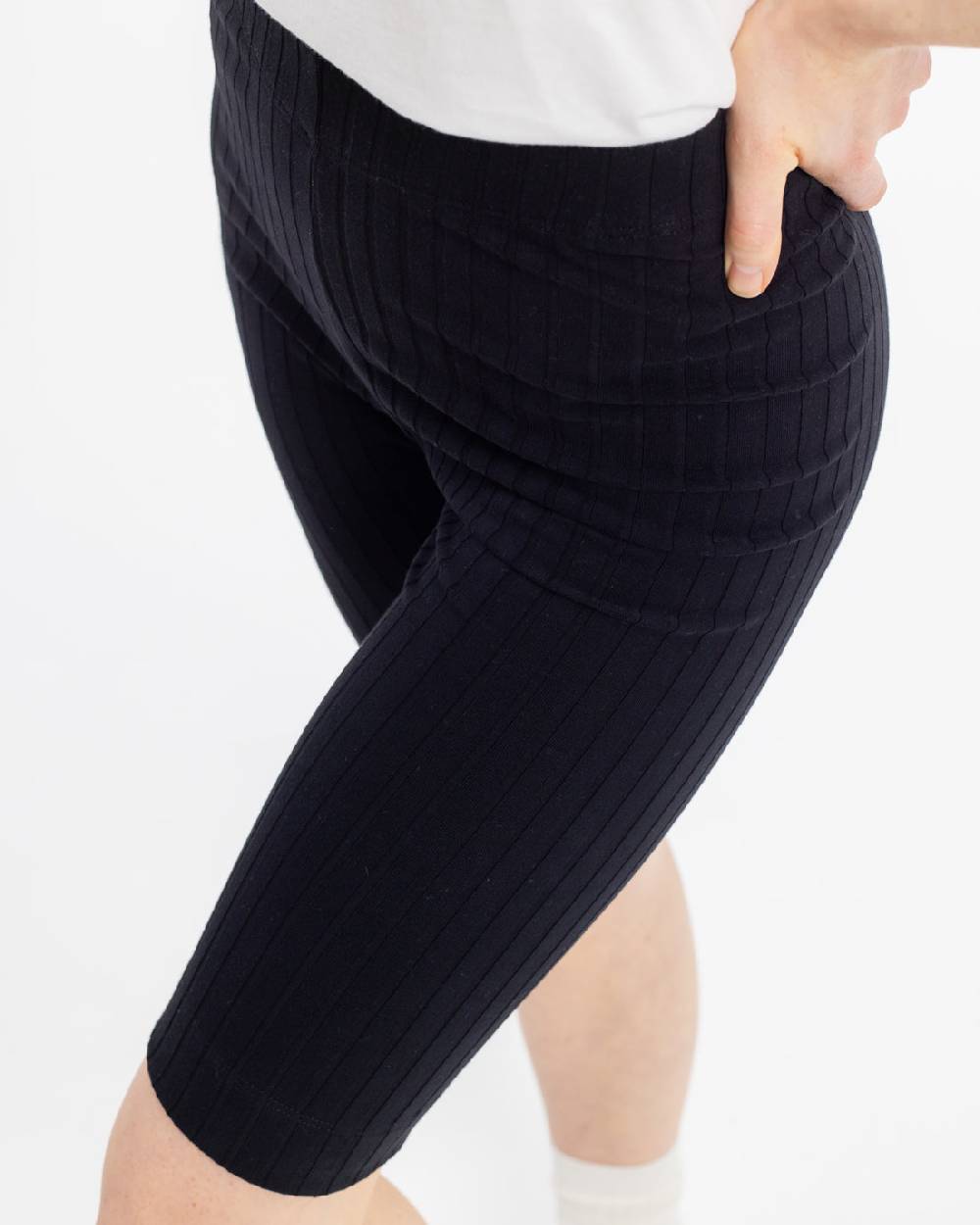 Rotholz Gerippte Biker Shorts Bio Baumwolle - Schwarz Meist gekauft