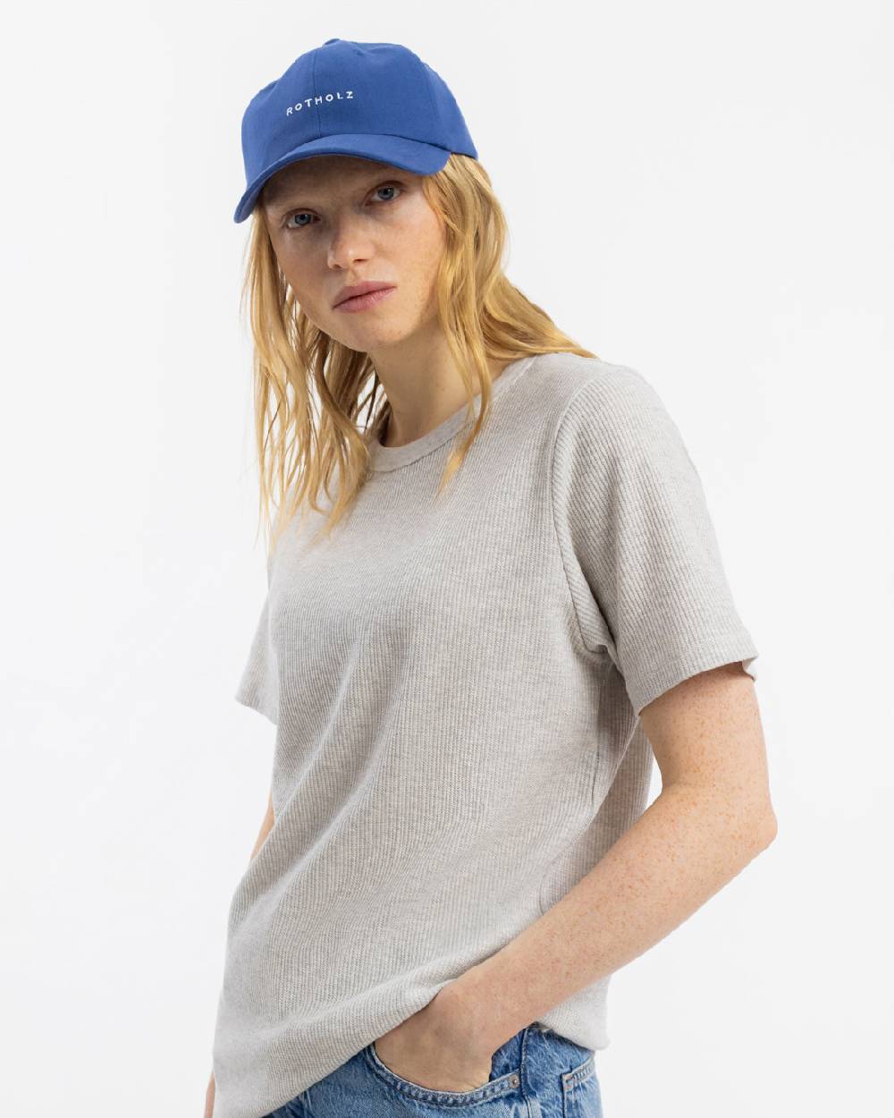 Rotholz Waffel T-Shirt Bio-Baumwolle - Grau Rabatt
