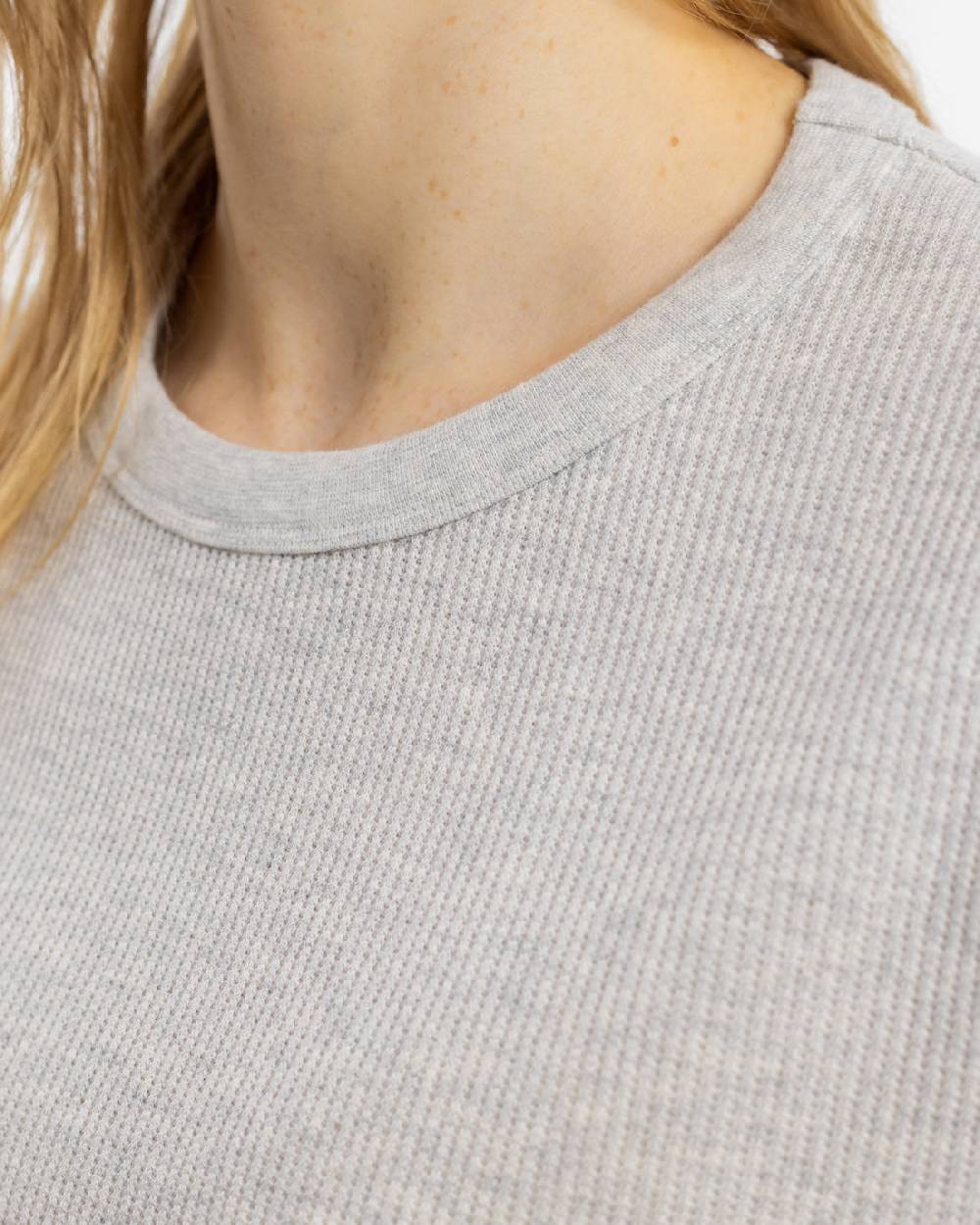 Rotholz Waffel T-Shirt Bio-Baumwolle - Grau Rabatt