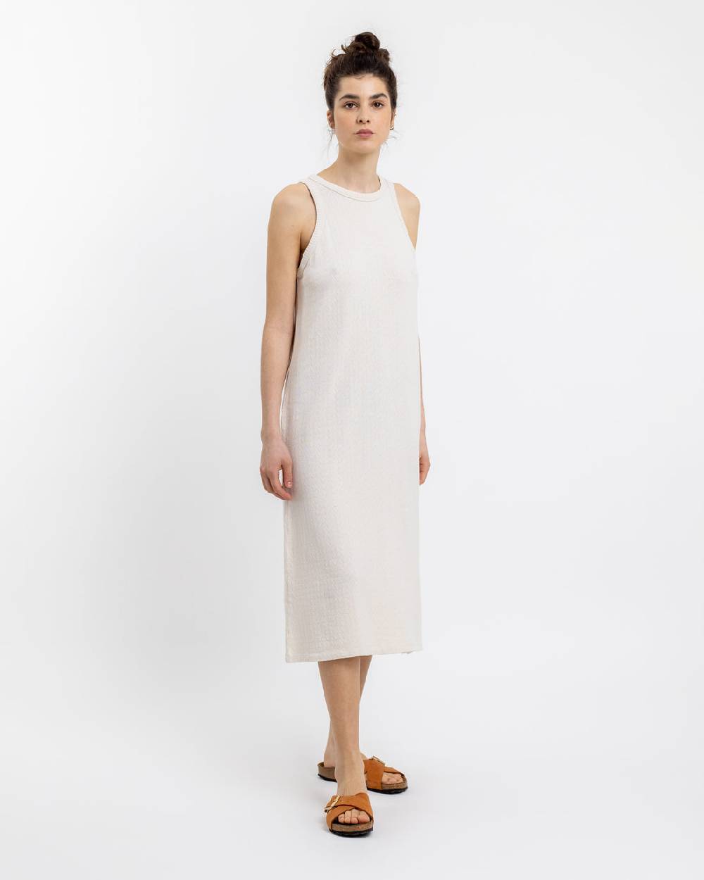 Rotholz Strick Kleid aus Bio-Baumwolle Off-White Heißer Verkauf
