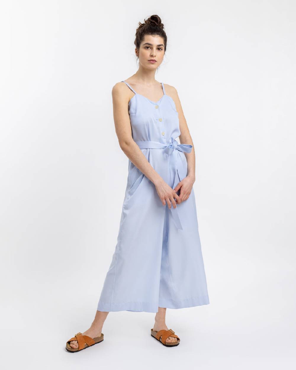 Rotholz Jumpsuit aus Lyocell Hellblau Neueste Mode
