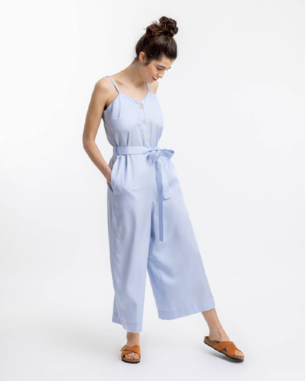 Rotholz Jumpsuit aus Lyocell Hellblau Neueste Mode