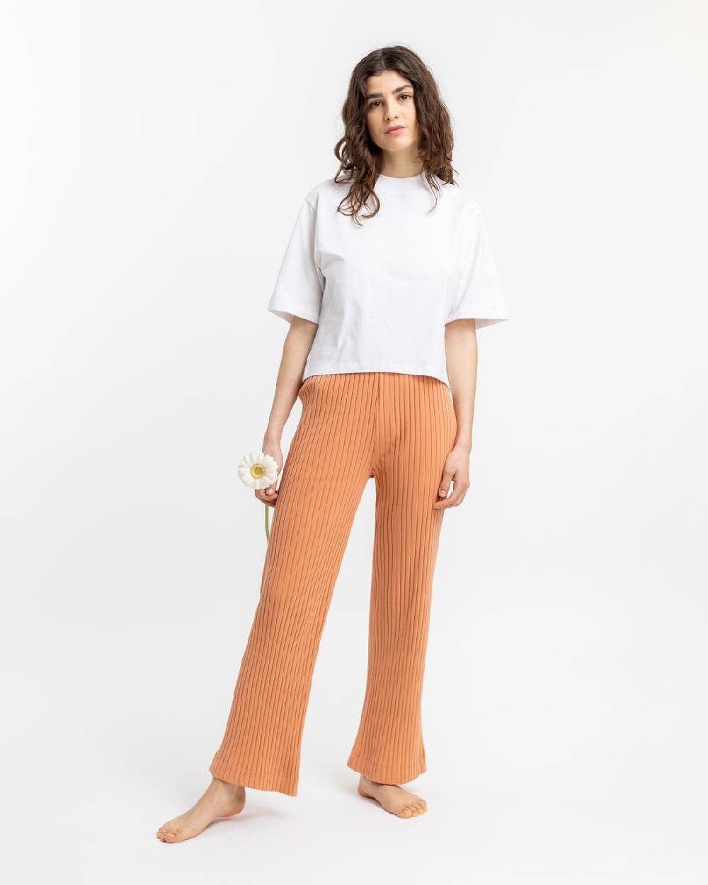 Rotholz Gerippte Hose aus Bio-Baumwolle Apricot Blitzangebot