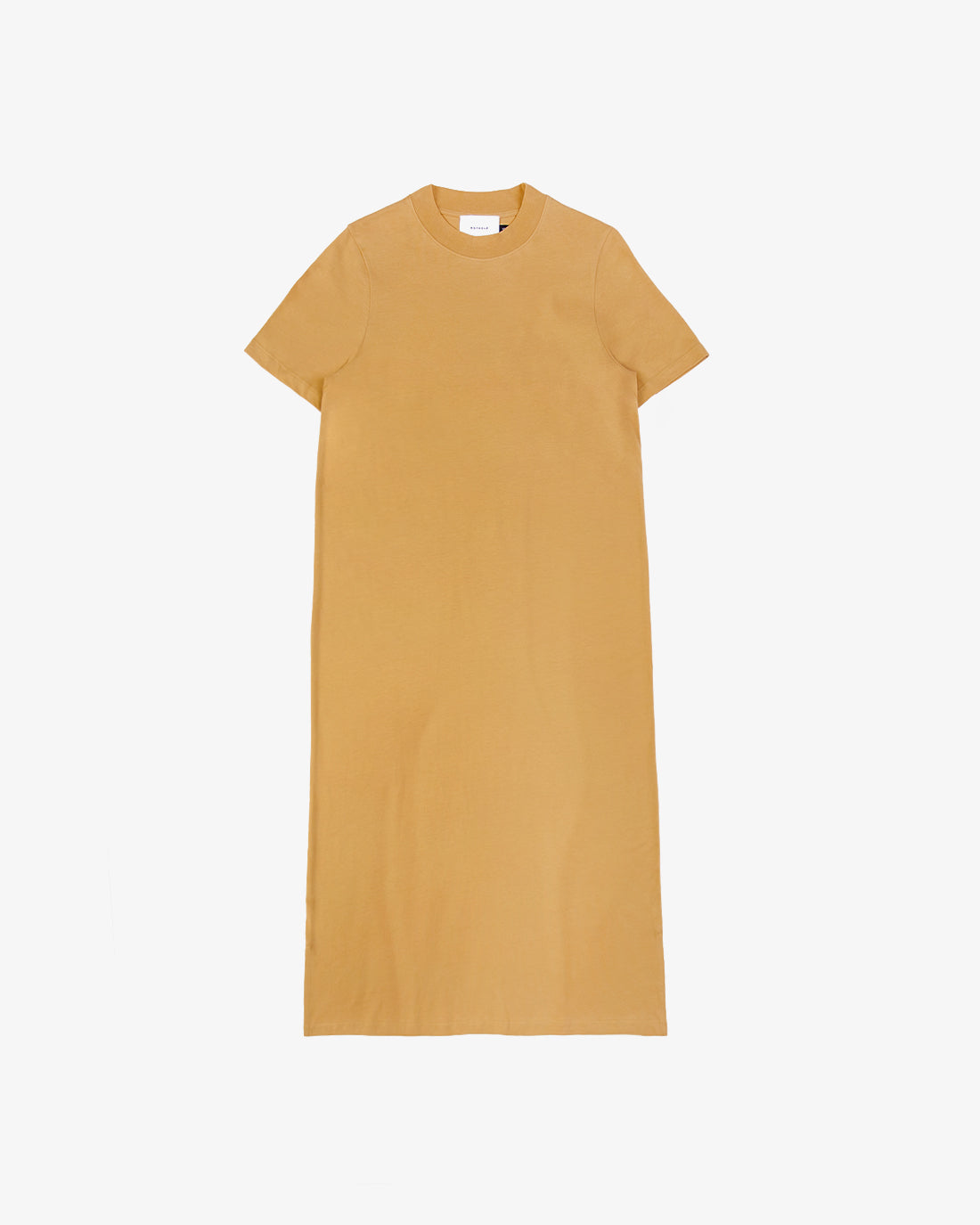 Rotholz T-Shirt Kleid aus Bio-Baumwolle Senfgelb
