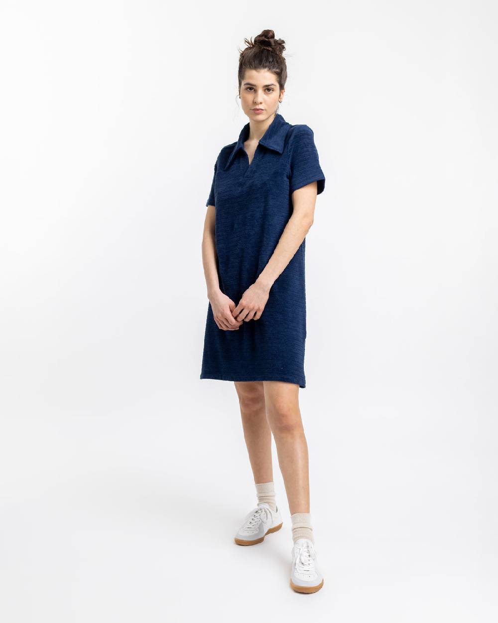 Rotholz Polo Kleid aus Bio Frottee Blau Neuheiten
